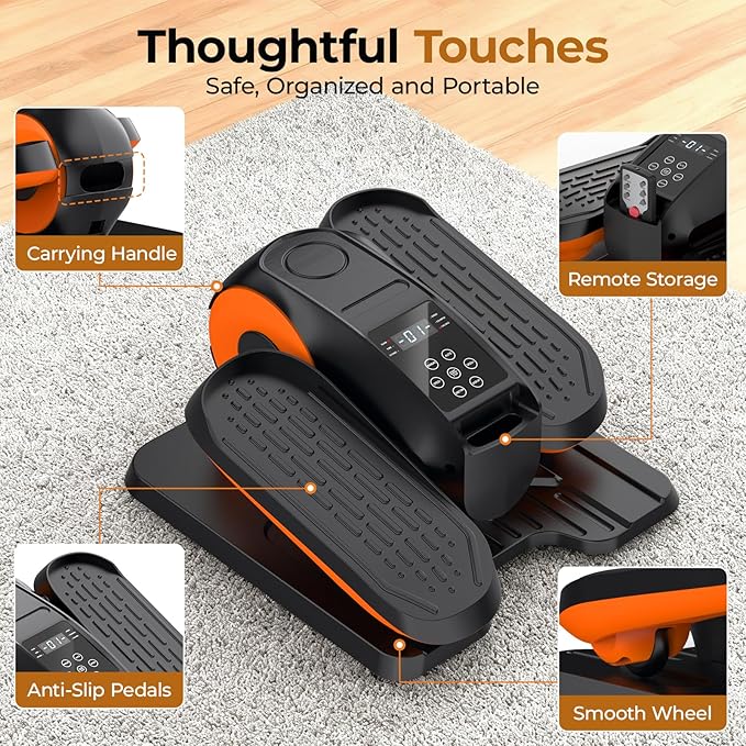 Under Desk Elliptical Machine - Elliptical Leg Exerciser for Seniors, Pedal Exerciser 12 Speeds Portable Seated Pedal Exerciser with Remote Control Home Workout Exercise Equipment