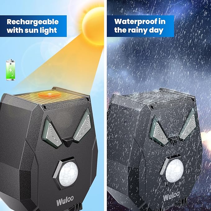 Solar Driveway Alarm Wireless Outside Weatherproof 1/2 Mile Long Range, Outdoor Motion Sensor Detector Alarm Driveway Alert System with Rechargeable Battery/Expandable (1 Sensor &1 Receiver Set)