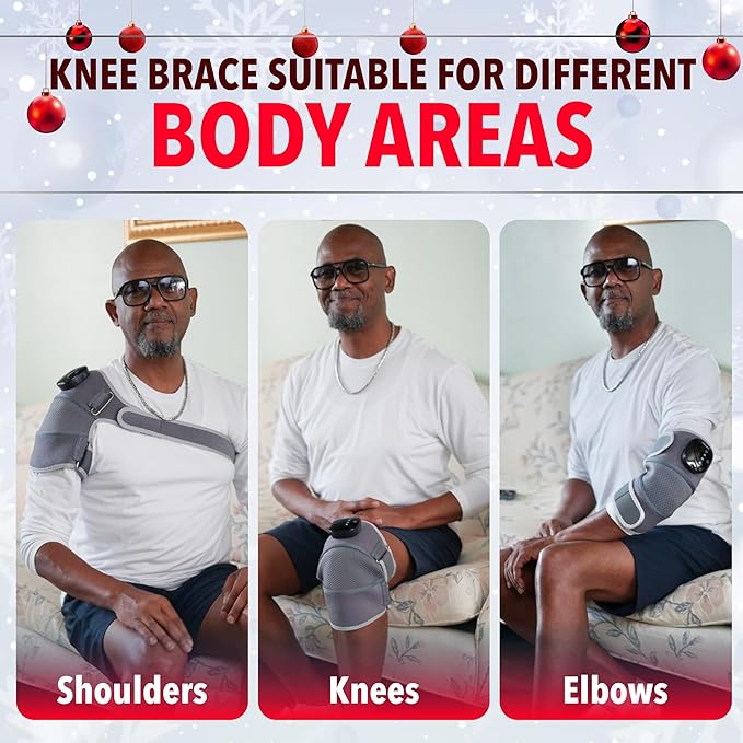 FORTHiQ RED+ Knee Brace with Heat and Red Light Therapy, Knee Massager with 5 Intensity Levels, 52 Red & Infrared Lights, Cordless, Adjustable for Knees, Elbows & Shoulders, FSA-HSA Eligible, 2 Pieces