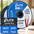 Elite 16/2 Speaker Wire 100ft, UL Listed, CMR/CL3R, (Riser/in-Wall & Outdoor/In-Ground (Direct Burial)- 100% Oxygen Free Pure Bare Copper (OFC), 16AWG/2-Conductor, 100ft Bulk Cable (65 Strands) White