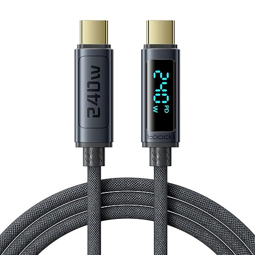 toocki USB C Cable 6.6ft 240W Fast Charging Cord with LED Display Compatible with iPhone 17 16 15 Pro Plus Pro Max Air, iPad Pro, Samsung Galaxy S24 S23, Switch, MacBook Air, Pixel