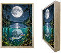 URVIP LED Glowing Photo Frame, 3D Starry-Sky Moon Animal Wall Art, 9x12 Inches Dimmable Light Up Light Painting for Bedroom, Unique Aesthetic Decor, Great Birthday Gift for Women Men