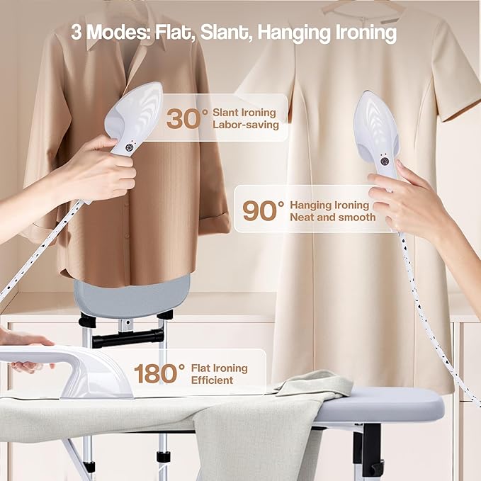 Cobuy Standing Garment Steamer with Dry Ironing, 2000W Powerful Steamer for Clothes with with Flat & Slant & Hanging Iron Options,3 Steam Modes, 25s Fast Heat-Up, Self-Cleaning, 2.2L Water Tank