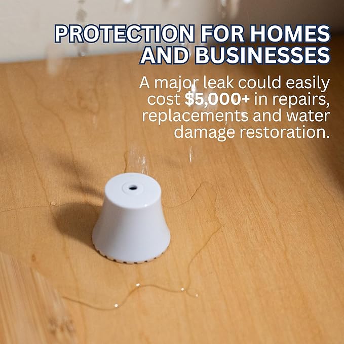 Flood Buzz Small Water Leak Alarm 3-Pack | Ready to Use Right Out of The Box, No Setup Required