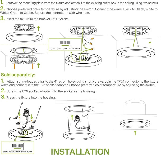 ASD LED 9" Round Flush Mount Ceiling Light Fixture, Low Profile Surface Lighting | 5CCT, Dimmable, Ultra-Thin, ETL Listed | 18W 1660LM 2700-6000K 120V | Kitchen, Bedroom, Hallway Lamp | Nickel