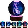 3D Elephant Crystal Ball Lamp,Lifelike Elephant Night Light,16 Colors Changing Light,Dimmable Remote Control,Elephant Lamp Gift (J)