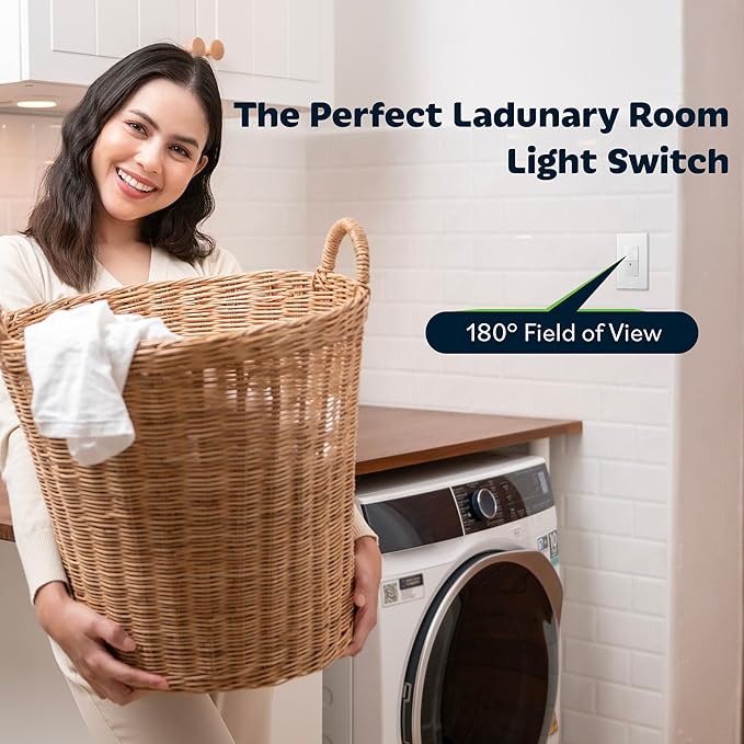 TOPGREENER Motion Sensor Switch, PIR Sensor with Ambient Light Level, Occupancy & Vacancy Modes, No Neutral Required, Ground Wire Required, 150W LED/CFL, Single Pole, TDOS5-JM-W-6PCS, White, 6 Pack