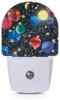 Axxitude Galaxy Space Constellation Cosmos Night Lights Plug into Wall for Girls Boys Room,Night Light LED Lamp Dusk to Dawn Sensor Round Lamp for Bedroom Bathroom Hallway Home Wall Decor Nightlight