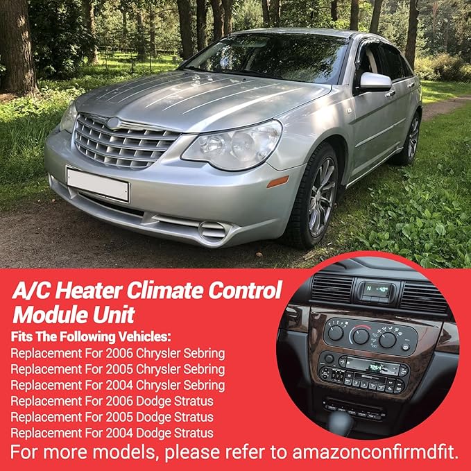 599-149 HVAC Climate Control Module Compatible with 2001-2006 Chrysler Sebring and 2001-2006 Dodge Stratus AC Heater Control Panel Switch, 599149 Air Conditioning Temperature Control Head Unit
