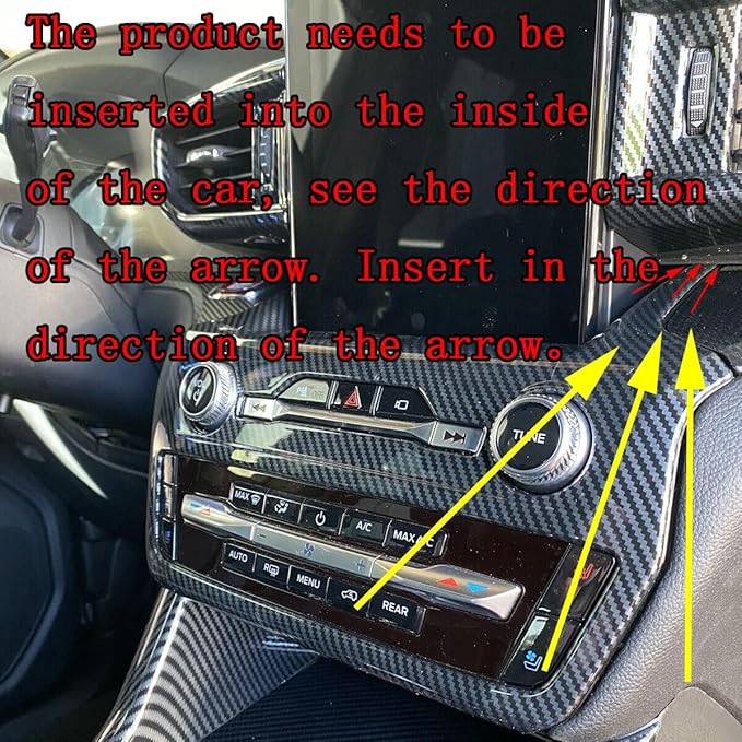 ruihe Carbon Fiber Color Center Dash Radio Audio Control Panel Automatic Climate AC Heater Temperature Control Cover Trim Fit for Ford Explorer 2020 2021 2022 2023