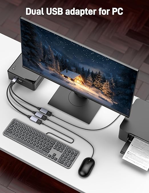 KAYQINHO USB Y Splitter 1 in 3 Out, USB Male to 3 Female Cable for PC, Tablet, Laptop, MacBook, Keyboard, PS4, PS5, Mouse, FlashDrive, LED, Etc.
