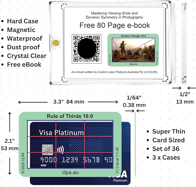 CLPA Mobile Phone 16:9 Photographic Viewfinder Set: All viewfinders in 16:9 Aspect Ratio only for Art, Photography, & Video