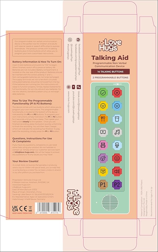 AAC Device for Autism & Speech Therapy. Non Verbal Communication Tools for Kids & Adults. Programmable AAC Communication Device. Alternative to Autism Communication Cards & PECS Cards for Autism
