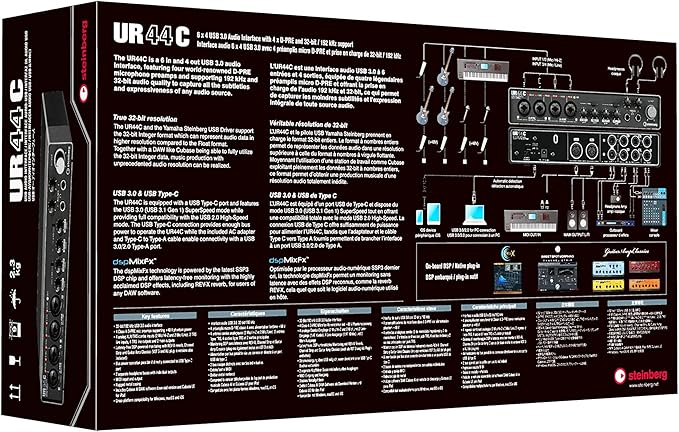 Steinberg UR44C 6x4 USB 3.0 Audio Interface with Cubase AI and Cubasis LE