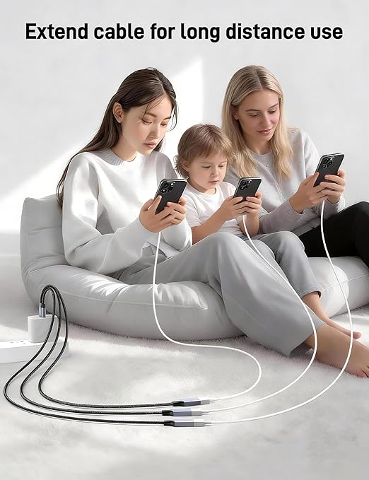 KAYQINHO USB Y Splitter, 3.3FT USB A Male to 3 Female Extension Cable, USB Splitter 1 in 3 Out Support Charging and Data Transfer for Printer/Keyboard/Flash Drive/PlayStation/Laptop/LED Etc.