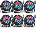 CO-Z Stage Lights 36 RGB LED Par Lights with Remote Control DJ Uplighting for Event Wedding Christmas Halloween Party Club Music Stage Lighting, 6 Pack