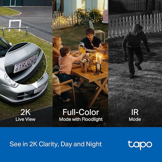 Tapo 2K Dimmable Floodlight Security Camera Outdoor Wireless w/Solar Panel, Pan/Tilt, 360º AI Tracking, Free Person/Vehicle Detection, Works w/Alexa and Google Assistant, SD/Cloud, C615F KIT