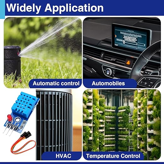 6 Set Digital Temperature and Humidity Sensor Modules, Compatible with DHT11, 3.3V–5V Sensors for Arduino with Dupont Wires