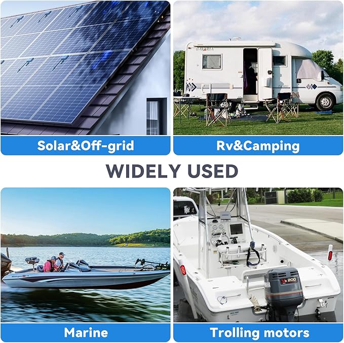 WOXABHSL 12V 100Ah LiFePO4 Lithium Battery,10 Year Lifespan,Built-in 100A BMS, Low-Temp Protection, Up to 15000+ Deep Cycles, for RV, Marine, Solar System, Van, Trailer, Home Energy Storage