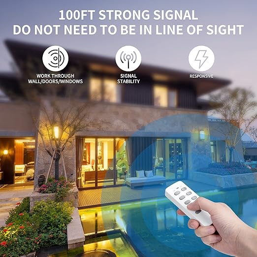 Syantek Remote Control Outlet Wireless Light Switch for Household Appliances, Expandable Remote Light Switch Kit, Up to 100 ft Range, FCC Certified, ETL Listed, White (3-1)