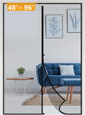 Yotache Magnetic Screen Door Fits Door Size 48 x 96, Screen Size 50" x 97" High-Density Fiberglass Mesh with Powerful Magnets & Windproof Hasp for Sliding Doors Black
