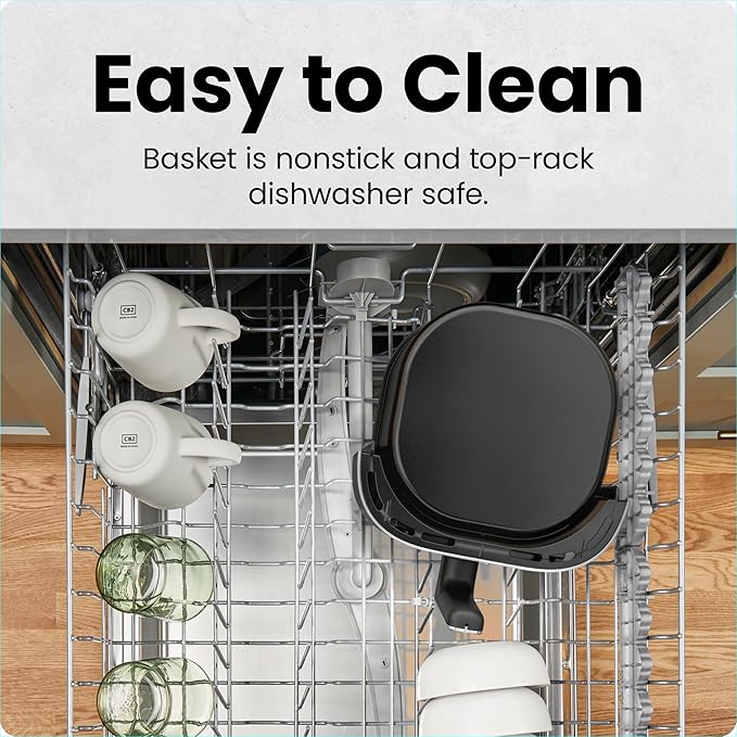 CHEFMAN 2 Qt Mini Air Fryer – Digital Space-Saving Compact Air Fryer with Nonstick and Dishwasher Safe Basket, Quick & Easy Meals in Minutes, Features Digital Timer and Shake Reminder – Black