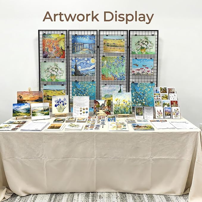 DEMEGA Grid Wall Panels Foldable Gridwall Panel Display Stand Art Show Display Panels for Vendor Events Craft Shows Merch Display