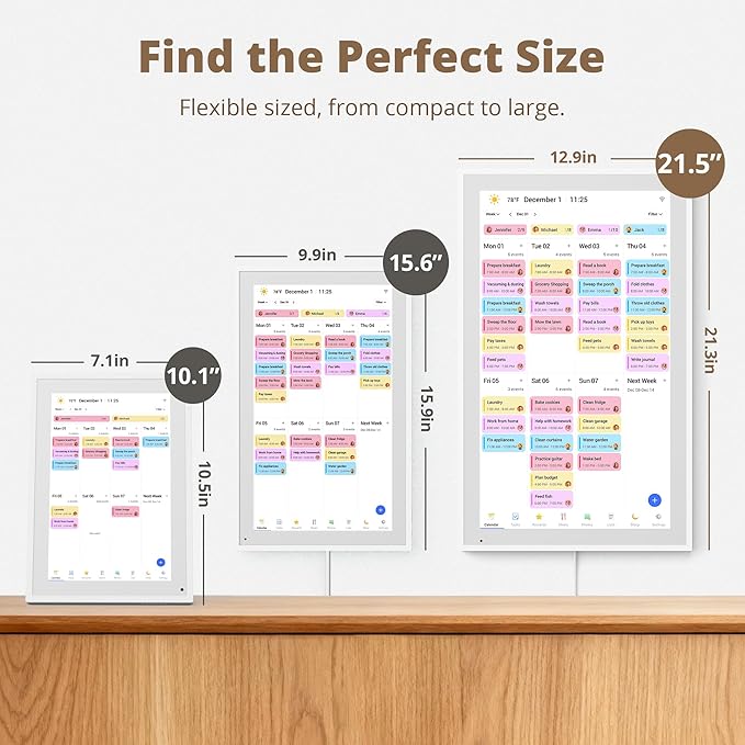 Digital Wall Calendar 21.5 Inch – Interactive Touch Screen Electronic Calendar & Smart Family Hub with Cross-Device Sync, Schedules Reminders, Chore Chart, Rewards & Photo Display