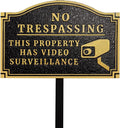 Morgtta No Trespassing - This Property Has Video Surveillance,Home Security Camera Sign with Stakes, Heavy Duty Material, Embossed Letters, 11.5"×7.5” with 31.5" Post and Upgraded Stainless Screws