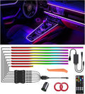 KENANEK 234’’ Acrylic Car Ambient Lighting Kit – 8 RGB LED Light Strips, APP/Remote/Control Box, Music Sync, Dual USB Cigarette Lighter, Universal Fit for Car/SUV/Truck