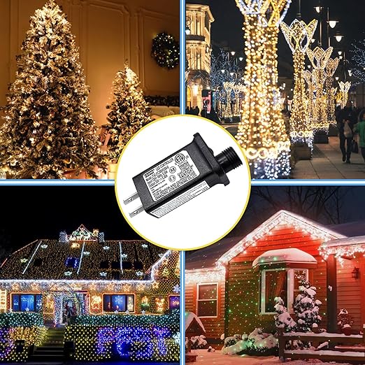 30V 0.3A Class 2 Power Supply Replacement LED Transformer IP44 LED Light Controller Low Voltage Transformer for Christmas String Light Inflatable Device (30V9W 8Modes 1PC)