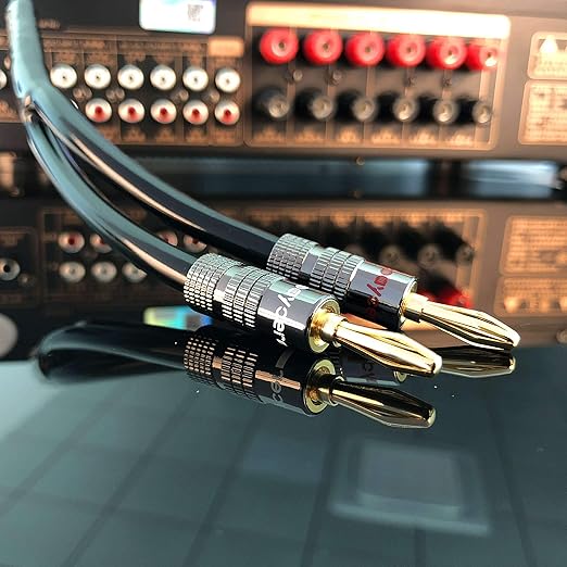 Goaycer Speaker Connector Banana Plugs - 24K Gold Plated Brass 4mm Plug (12 Pairs/24 pcs)