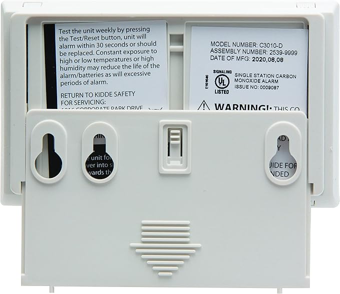 Kidde Carbon Monoxide Detector with 10-Year Battery, Digital Display, 3 LEDs, Replacement Indicator, Peak Level Memory