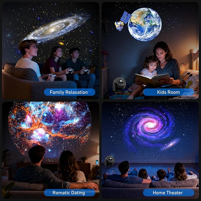 Galaxy Projector Pro, 13 in 1 Home Planetarium Galaxy Projector for Bedroom, Star Projector Galaxy Light with Timer, Night Light Projector for Kids Adults, Ceiling Projector, Room Decor-Black