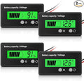 Frienda 2 Pieces Dc 12v 24v 36v 48v 60v 72v 84v Golf Cart Battery Meter with Alarm, Front Setting and Switch Key Battery Capacity Voltage Indicator Gauge Acid and Lithium Ion Indicator(Green)