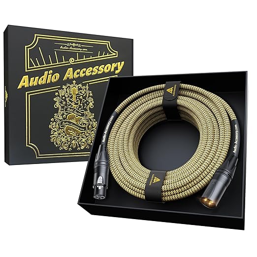 AA AUDIO ACCESSORY Gold Series Star Quad XLR Cables 25ft, Neutrik Connectors, 19AWG Microphone Cable, Kevlar-Reinforced Nylon Braided Handmade Mic Cable, 100% Coverage OFC Braid and Al-Foil Shielding