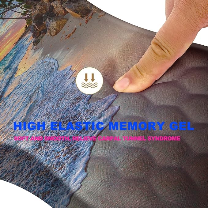 KUOSGM Mouse Pad Wrist Support, Ergonomic Mouse Pad with Massage Dot, Comfortable Computer Mouse Pad for Laptop, Wrist Rest Pain Relief Mousepad with Non-Slip PU Base for Office & Home, 12 x 8 in