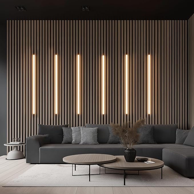 GZBtech Flexible LED Recessed Strip Light for Wood Slat Wall Panels 9.84FT, 3000K Warm White Cuttable Neon Rope Lighting with Remote Control, Dimmable IP67 Waterproof Black Strip Lights, ETL Listed