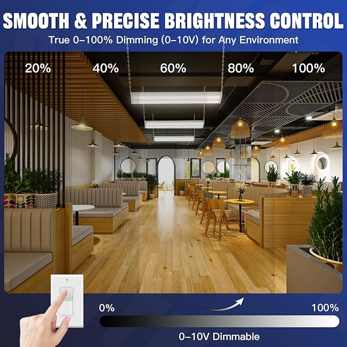 JTT 200/150/100W LED Linear Shop Lights,2FT 30000LM 360° Adjustable Led High Bay Lights 4/5000K Daylight 120-277V,Led Garage Light for Shop Workshop Commercial Supermarket Warehouse Basement,4-Pack