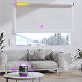 Astomi Motorized Roller Shades for Windows, Blackout Smart Blinds for Indoor, Effortless Remote & Voice Control, Compatible with Alexa, Google Home, Custom Size，Fabric-Pure White
