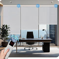 COOLWINDS Motorized Blinds with Remote Cordless Automatic Motorized Shades Custom Blinds for Windows Smart Curtains Compatible with Alexa Google Home(3% Solar Grey,W37 x H72in)
