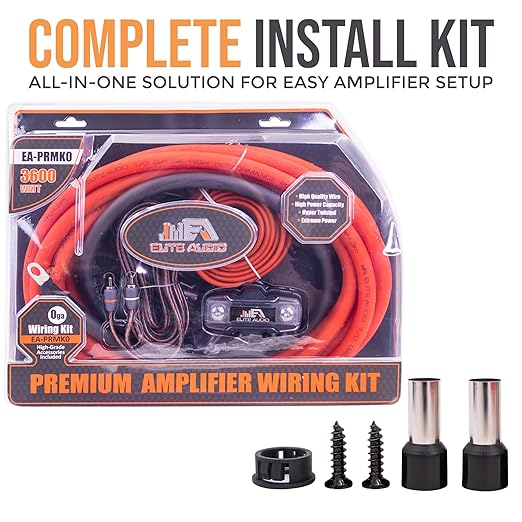 Elite Audio Premium 0 Gauge CCA Amplifier Installation Wiring Amp Kit, 3600 watt High-Power Wiring with Triple Shielded RCA’s and ANL Fuse Holder - EA-PRMK0 Amp Install Kit