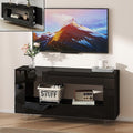 Vavkorkula High Gloss TV Stand for 65 Inch with 2 Large Drawers & Hidden Storage Cabinets, Modern Entertainment Center Television Stands for Living Room Bedroom, Black