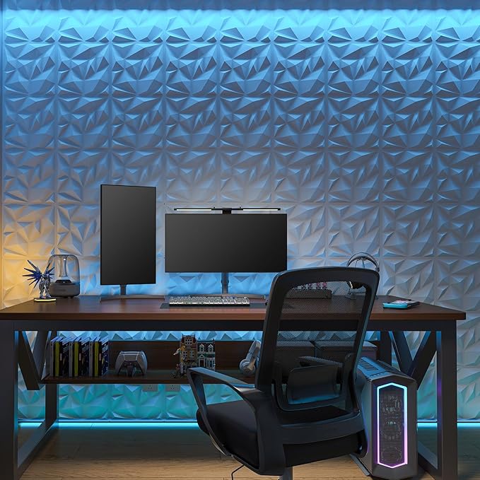 Art3d 100 Pack Decorative 3D Wall Panels, 97 Sq.Feet PVC Interior Wall Décor, 11.8"x11.8", White
