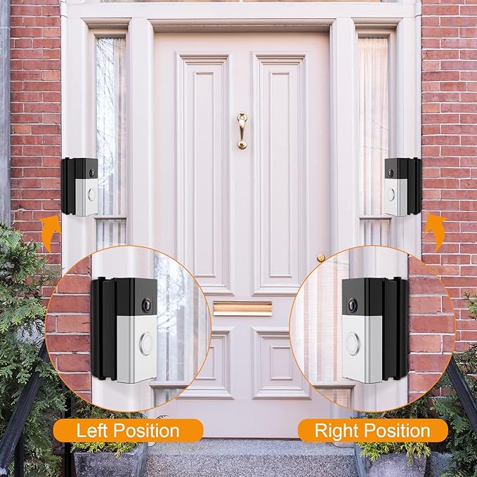 NANW Adjustable 30 to 55 Degree Doorbell Angle Mount Compatible with Video Doorbell 1/2/3/4/Wired/Pro/(2020 Release)/Battery Doorbell Plus, Camera Mount Holder Bracket Wedge for Apartment