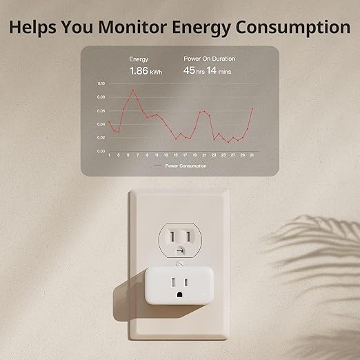 【2025 New】 SwitchBot Smart Plug Mini 15A(2 Pack), Energy Monitor, Smart Home WiFi(2.4GHz) & Bluetooth Outlet, Compatible with Alexa & Google Home, APP Remote Control & Timer Function, No Hub Required