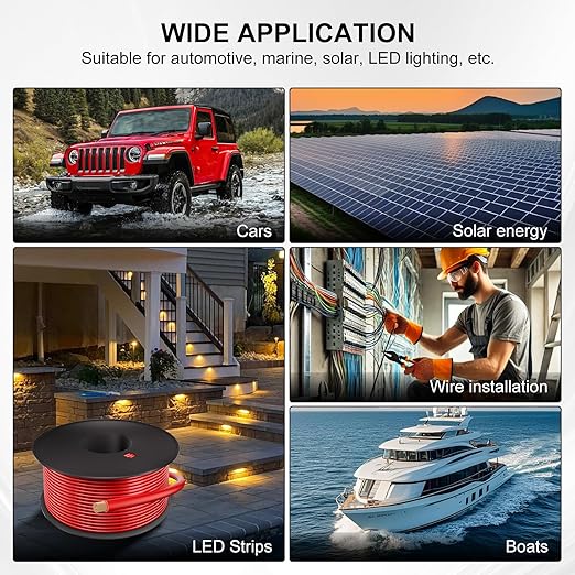 18 Gauge Electrical Wire 2 Pack Total 300ft-Black 150 ft and Red 150 ft Soft Flexible Copper-Clad Aluminum(CCA) 18 AWG PVC Wire for Lamp, Household Appliances RC Toys, Models, Auto, Electronics