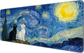 Dynippy Thin Extended Gaming Mouse Pad （31.5 * 11.8 * 0.08 inch） with Stitched Edges Large Mousepad Long XXL Keyboard and Mouse pad Desk Mat for Gaming Office & Home - Starry Night Cat