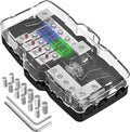RVBOATPAT Fused Power Distribution Block Car Audio Fused Distribution Block 12V 0/4 Gauge 4 Way MIDI (Mini-ANL) Fuse Block for Auto Boat UTV Stereo Amp