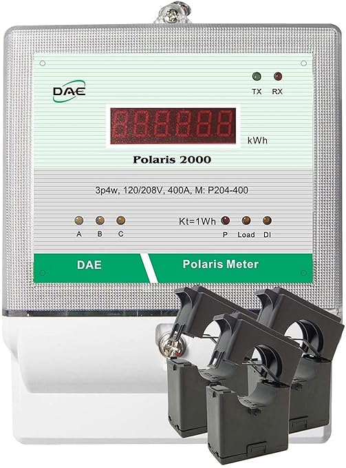 DAE P204-400 KIT, 400A, UL kWh Smart Submeter, 3 Phase, 120-480V, 3 Split Core CTs (inner dia. 1.38 inch)